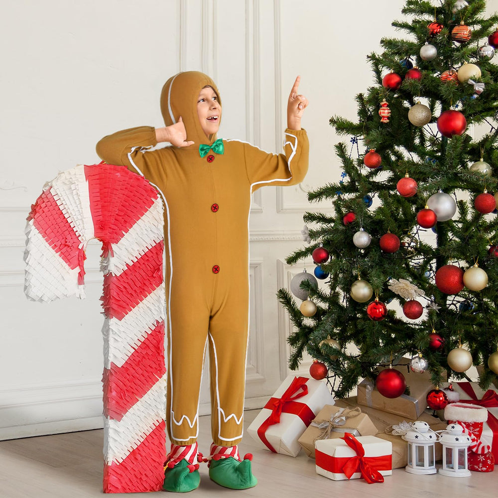 Geyoga Gingerbread Man costume worn at a winter party by a child