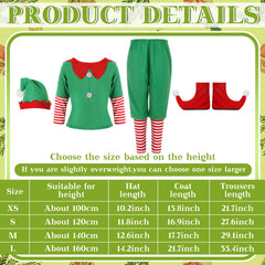 Geyoga Kids Elf Costume green accessories enhance playful holiday detail