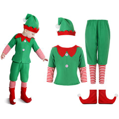 Geyoga Kids Elf Costume green hat for festive dress-up and warmth