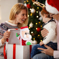 Gfilay battery-operated Santa is easy to set on display shelves.