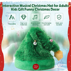 Gfilay musical Santa hat on display, showcasing swinging motion to enhance party vibe