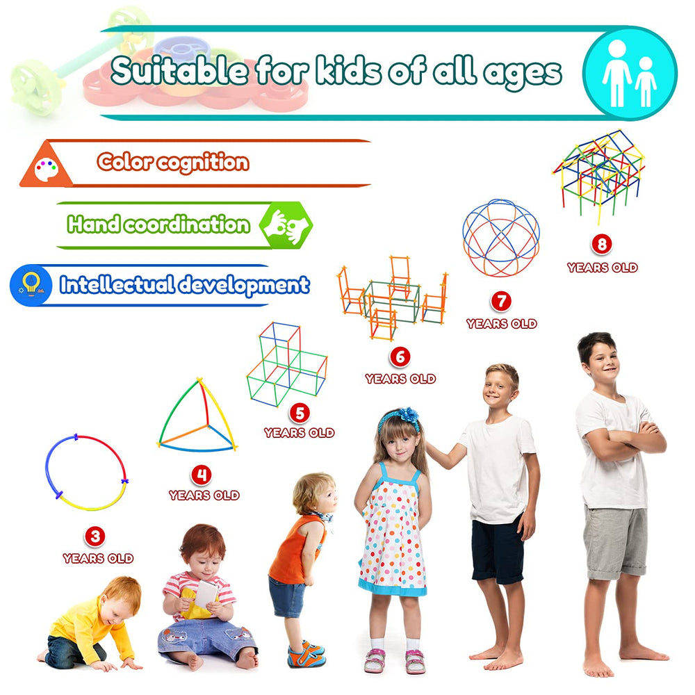 Ggiibro Straw Constructors set supports indoor and outdoor play for kids.