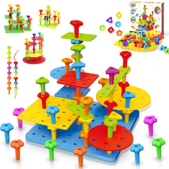 Ggiibro peg-board toy set with 73 pieces for creative construction play