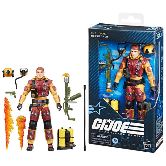 G.I. Joe Blowtorch figure wearing breathing mask with air hose for immersive action poses.