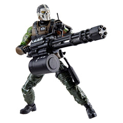 Grim Viper with backpack and knives for action ready posing.