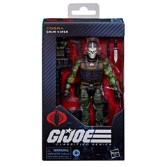 Artwork and iconography on Grim Viper packaging enhances collector appeal.