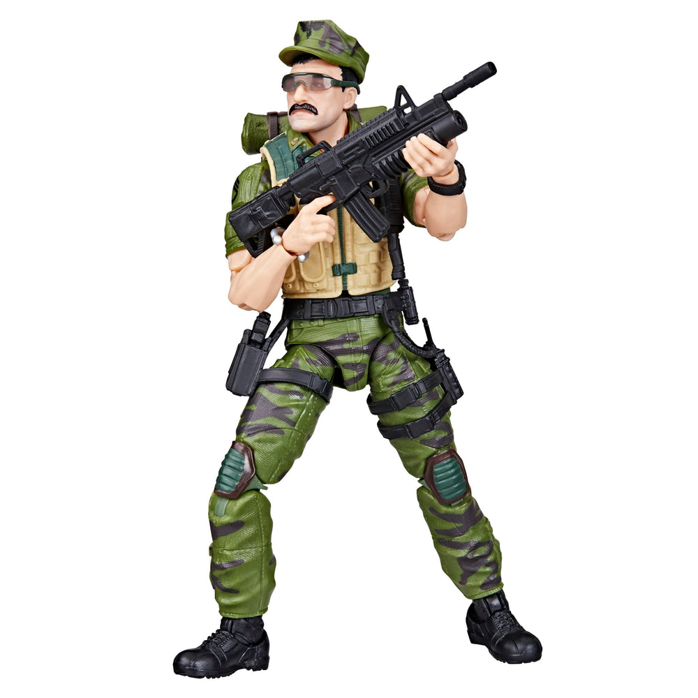 G.I. Joe Leatherneck pose-diorama setup for scene-building.
