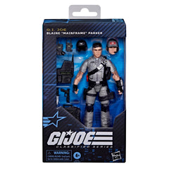 G.I. Joe Mainframe scanning device connects to backpack for realism in display.