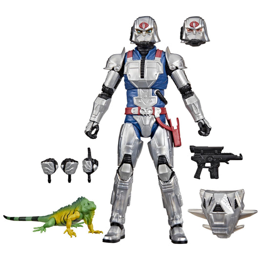 G.I. Joe Cobra Commander with Combat Armor head swap for dramatic display poses.