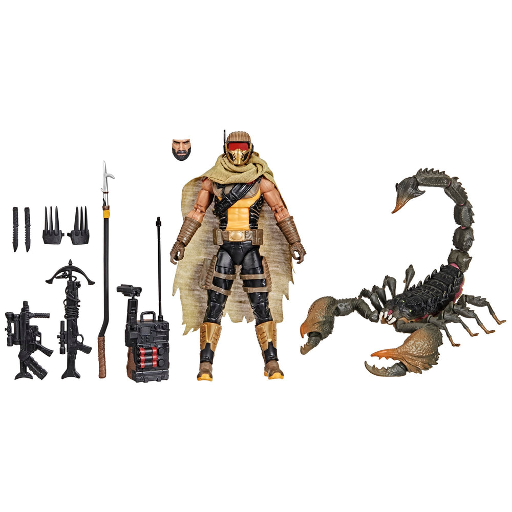 G.I. Joe Cobra Desert Scorpion with softgoods cape for dynamic posing.
