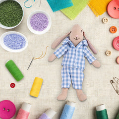 Giant bean bunny daughter doll in bright colors for creative play.