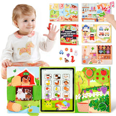 Giant bean Busy Book sound panel engages toddlers with responsive audio cues during play.