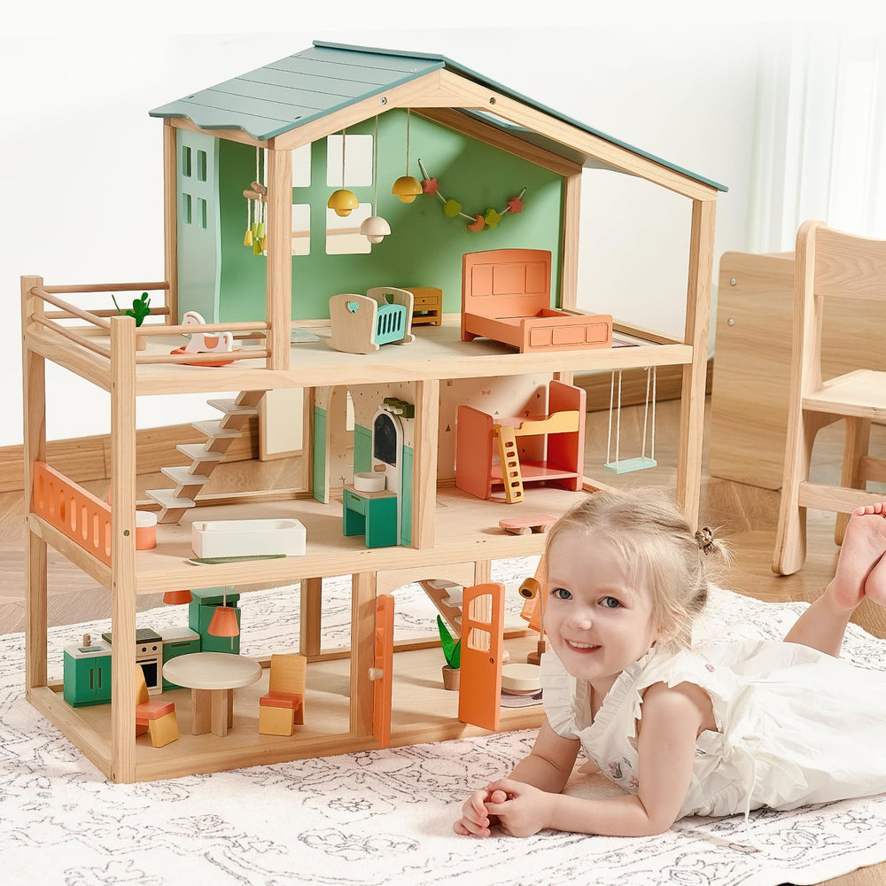 Giant bean dollhouse 32-piece furniture set supports creative room layouts
