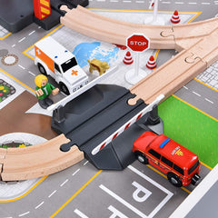Giant Bean fire truck included boosts rescue-themed play scenarios.