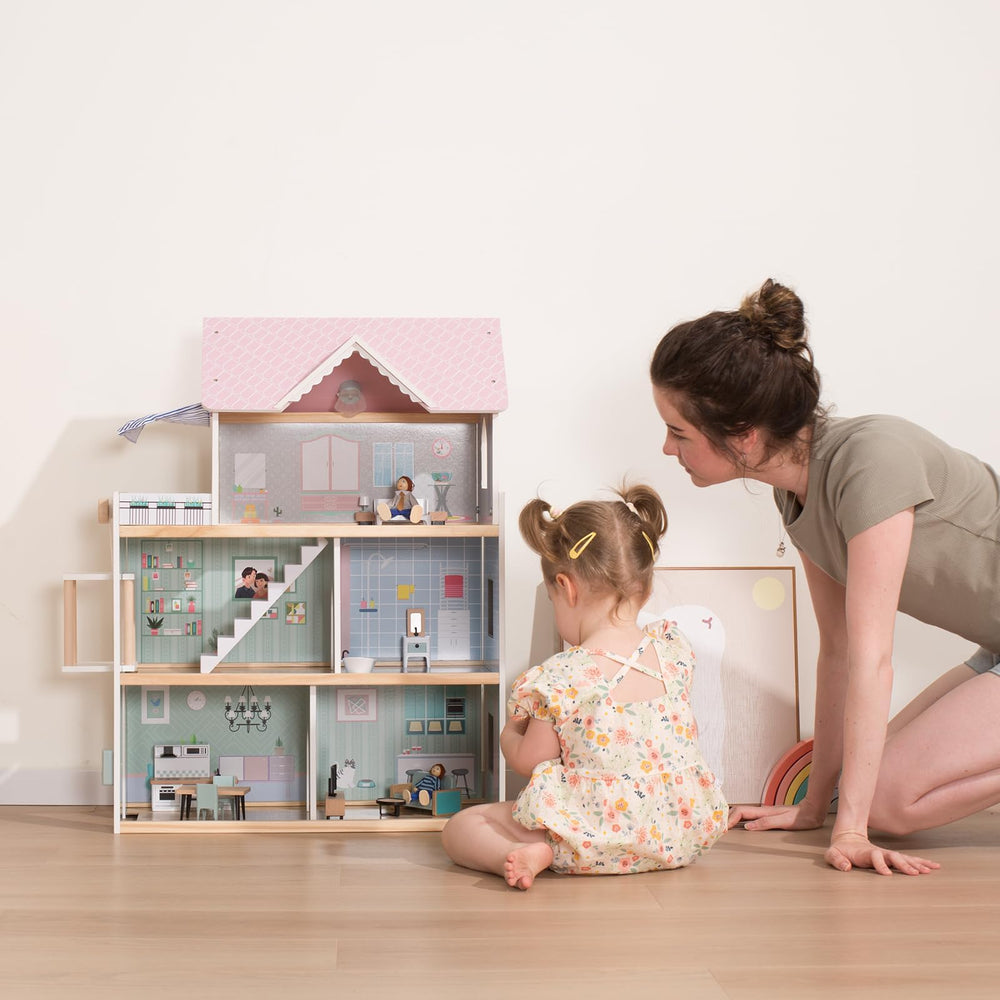 Giant bean large pink dollhouse dolls set included for imaginative families.