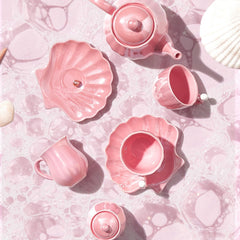 Giant bean Pearl Pink Tea Set imaginative play boosts storytelling during parties