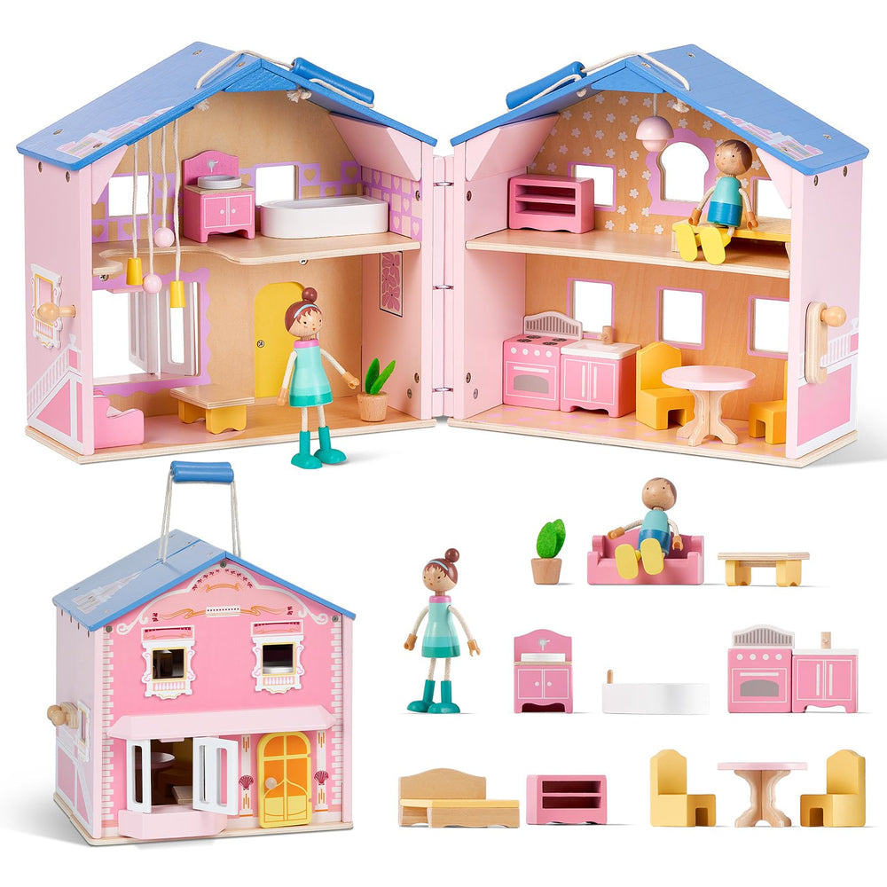 Giant bean pink dolls included for immediate imaginative play.