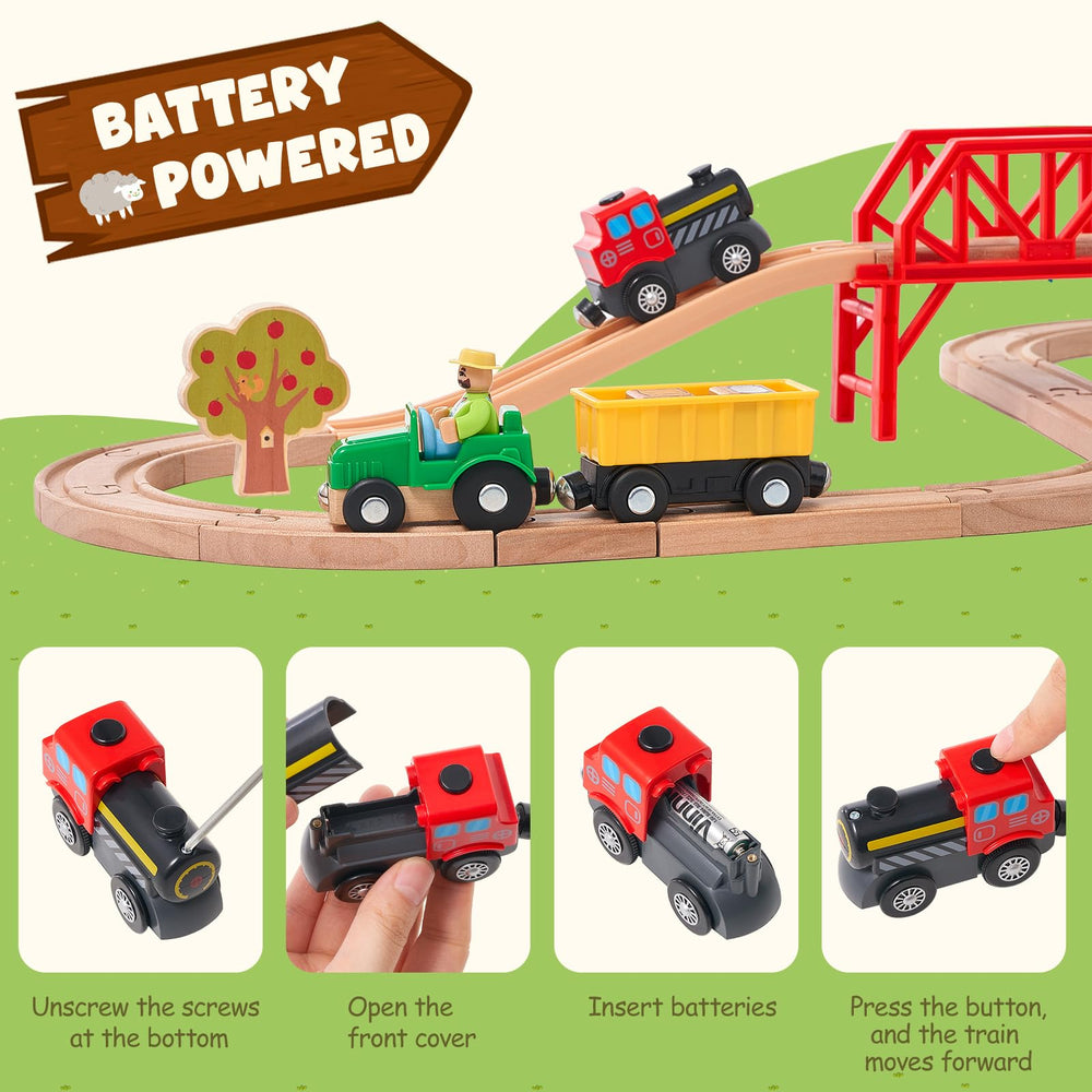 Giant Bean tractor and farmer figures support pretend farming daily life.
