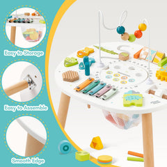 Giant bean wooden activity table bead maze strengthens fine motor skills during play