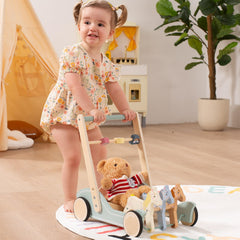 Giant Bean Wooden Baby Walker side view showing easy-to-grasp handle for toddlers.