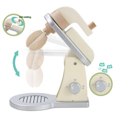 Giant bean wooden toy mixer egg shell with wooden egg for safe, educational pretend play.