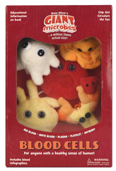 GIANT MICROBES Blood Cells Keychains, colorful desk companions.