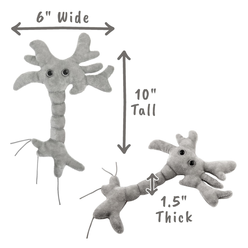 GIANTMICROBES Brain Cell Plush with information card for quick learning.