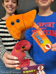 GIANTMICROBES liver plush packaging - ideal for gifts and display