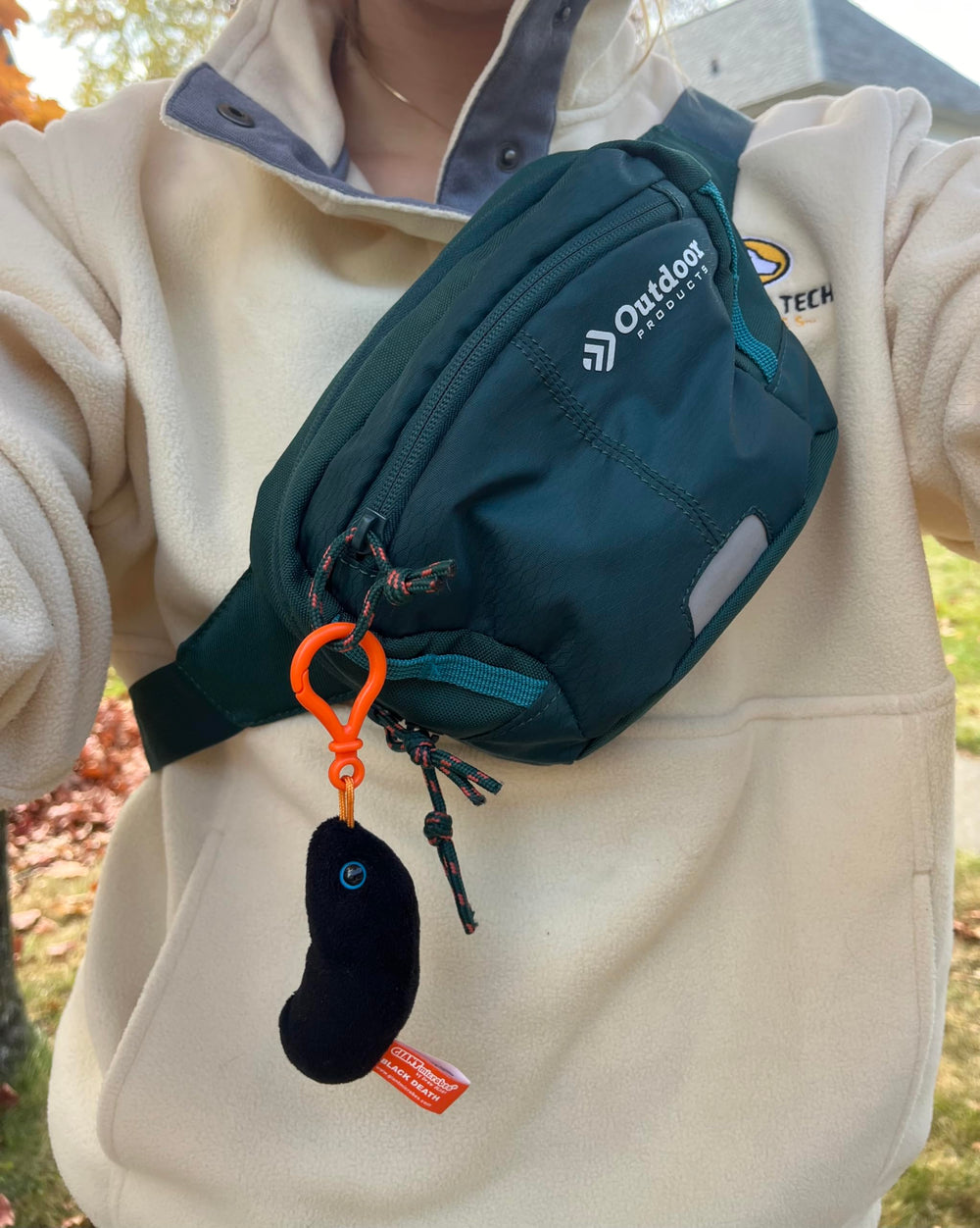 GIANT MICROBES spanish flu keychain closeup, sparks discussion in history lessons