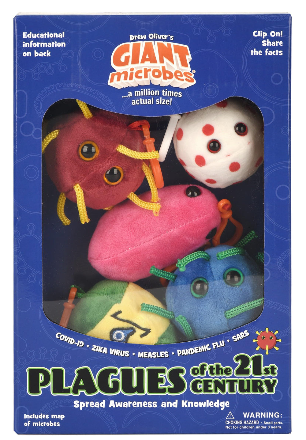 GIANT MICROBES world map included to contextualize microbes.