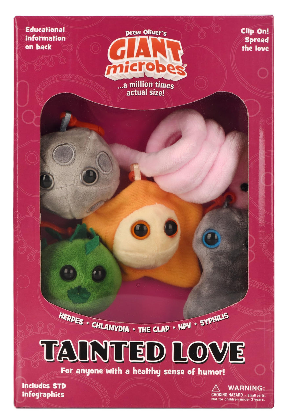 GIANTMICROBES five-piece keychain set, adds personality to bags.
