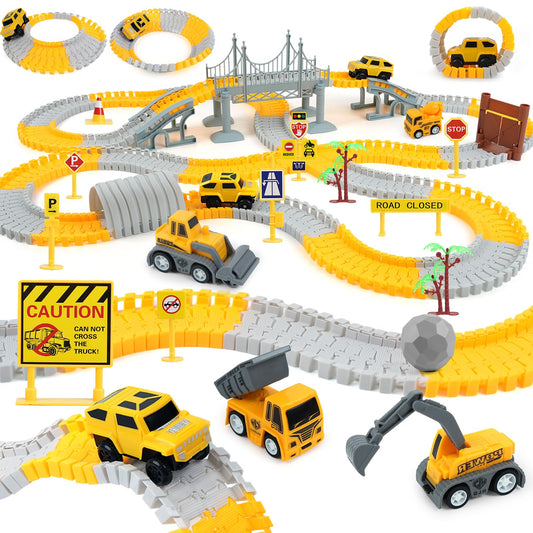 GIAT construction race tracks bridge shows a flexible layout ideal for imaginative play.