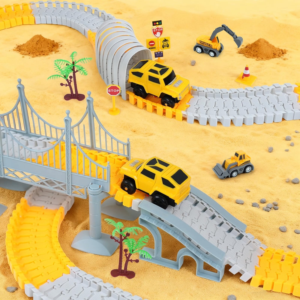 GIAT construction signs and trees create a mini build zone for creative narratives.