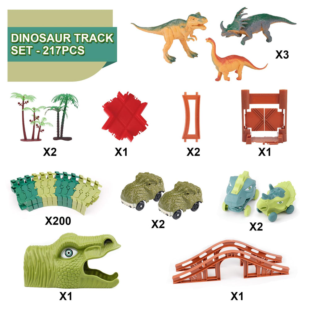 GIAT Dinosaur Track Toys includes bridges and accessories for varied layouts.