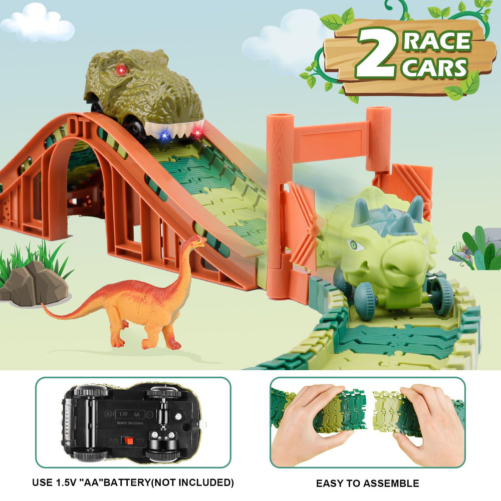 GIAT Dinosaur Track Toys promotes hands-on building and problem-solving play.