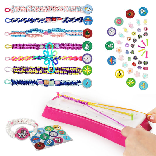 GIAT Friendship Bracelet Kit open box showing colorful materials for easy at-home crafting.