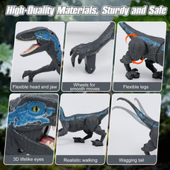 GIAT remote control dinosaur mist spray feature adds surprising sensory fun during play.