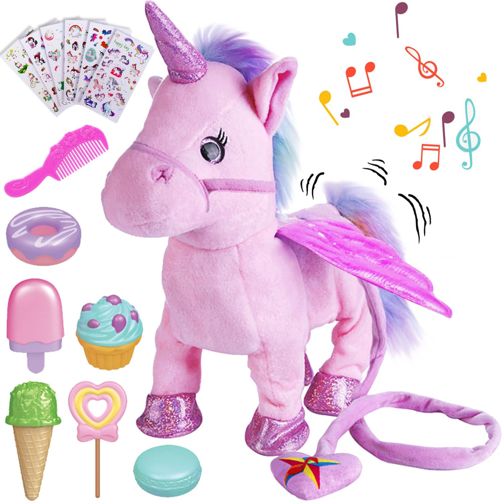 GIDGOD unicorn with remote leash ready for interactive play.