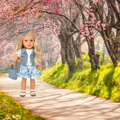 Gift Boutique 18 inch doll denim jacket adds stylish versatility.