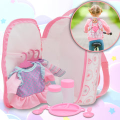 Gift Boutique striped onesie outfit provides easy, stylish dress-up for the doll