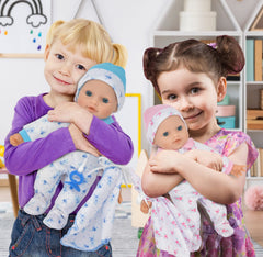 Gift Boutique twins with hats and blankets for cozy on-the-go play