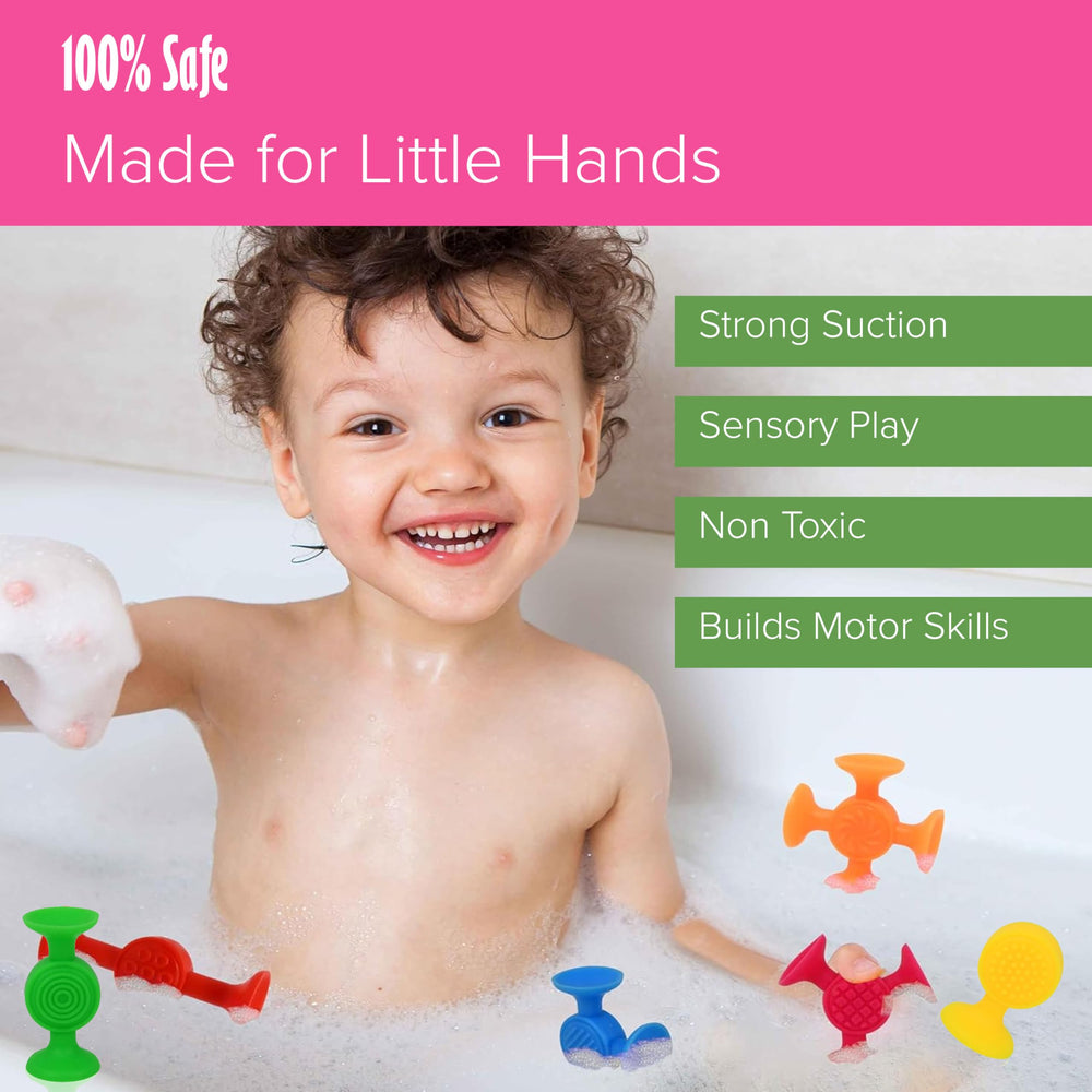 Gift Boutique suction cup bath toy sticks to tub surfaces for travel fun