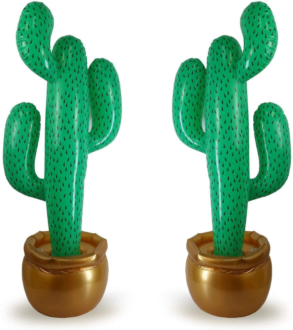 GiftExpress 36-inch inflatable cactus with pot base for vibrant party decor.