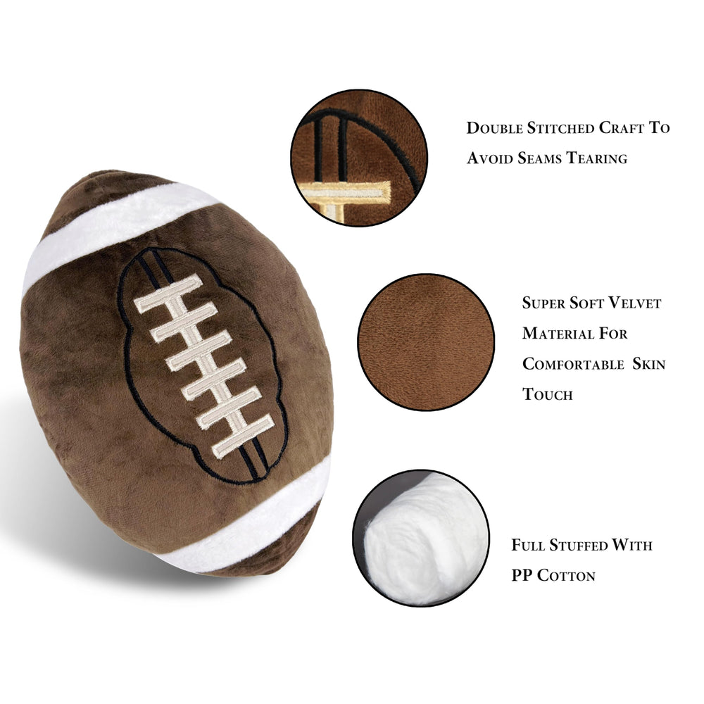 GiftExpress football plush pillow is lightweight and travel-friendly for tailgates