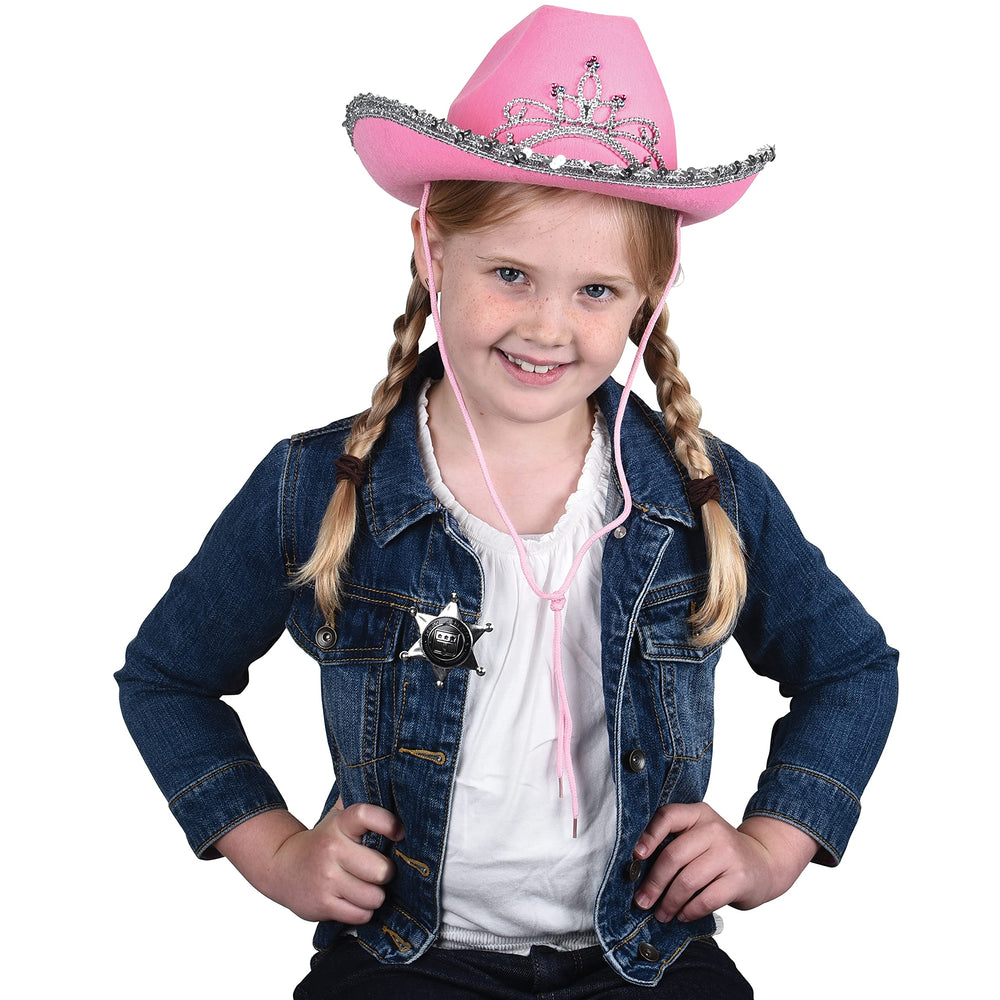 GiftExpress pink cowgirl hat designed for ages 3 to 7 years