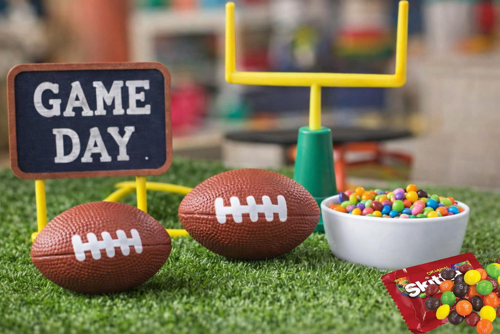 GiftExpress Superbowl party decor with foam footballs enhances game-day visuals.