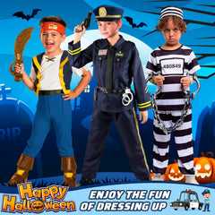 Giftinbox kid wearing police costume ready for pretend patrols