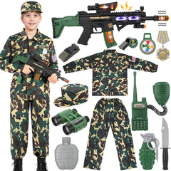 Giftinbox Kids Army Costume uniform for boys with breathable fabric for comfortable play