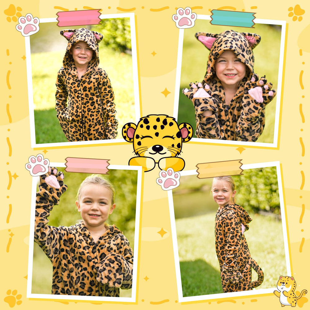 Giftinbox leopard costume front zip for easy on and off.