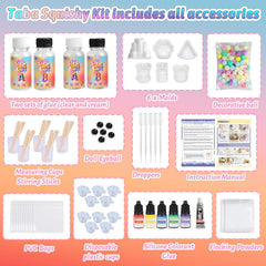 Giftmiyhime squishy kit six molds shown for diverse shapes.